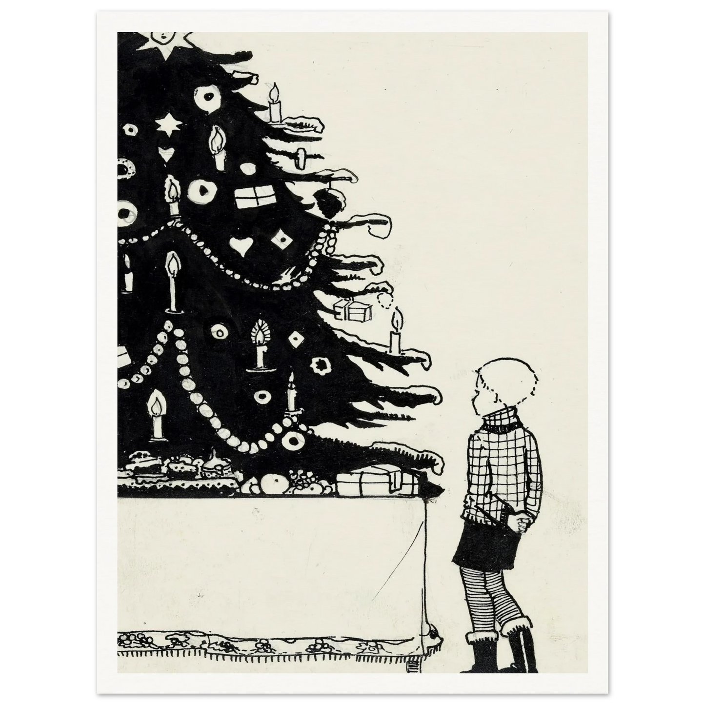 Iwan bij een kerstboom - Framed Poster - 30x40 cm / 12x16″ - Black frame