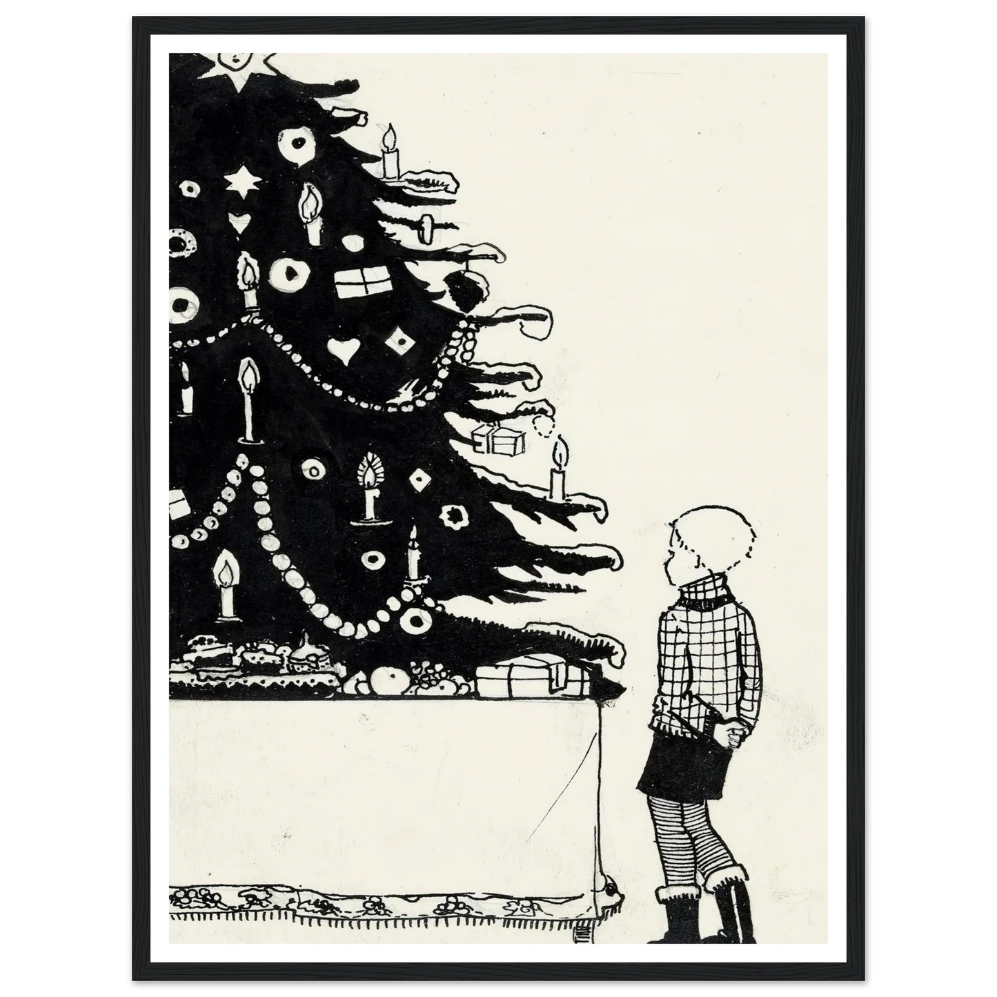 Iwan bij een kerstboom - Framed Poster - 30x40 cm / 12x16″ - Black frame