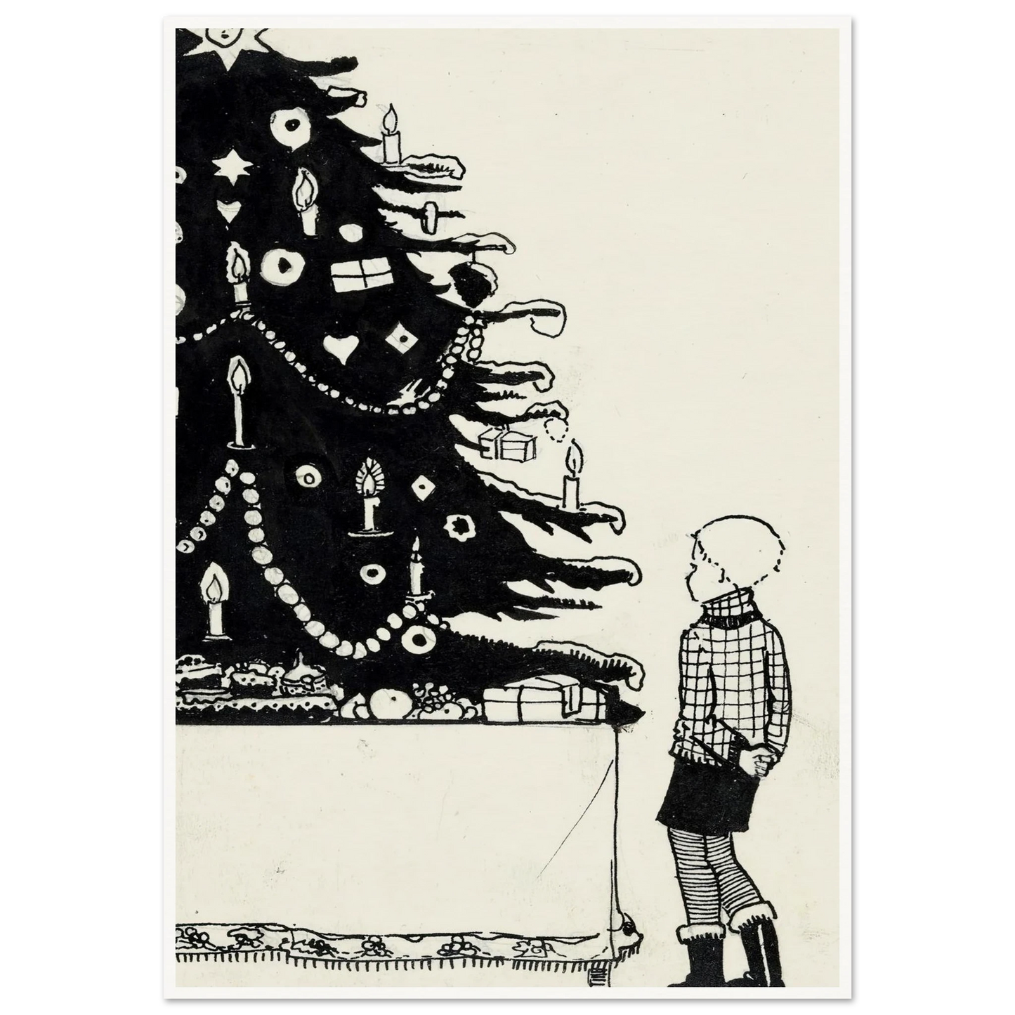 Iwan bij een kerstboom - Framed Poster - 30x40 cm / 12x16″ - Black frame