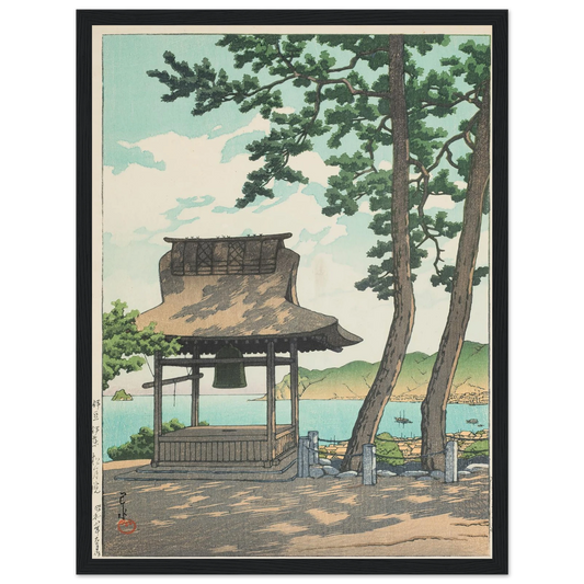 Izu Ito Shugetsuin (Shugetsu Temple in Ito, Izu) (1933) Art Print | Kawase Hasui - Framed Poster - 30x40 cm / 12x16″ - Black frame