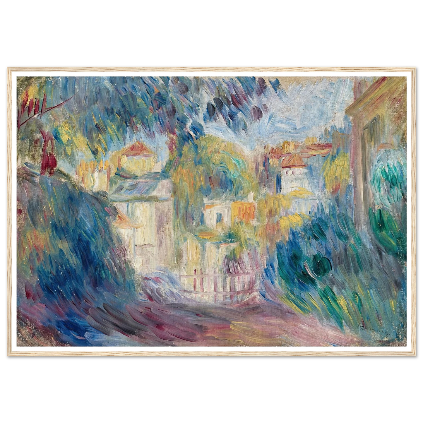Jardin à Montmartre (1895-1900) Art Print | Pierre Auguste Renoir - Framed Poster - 30x40 cm / 12x16″ - Black frame