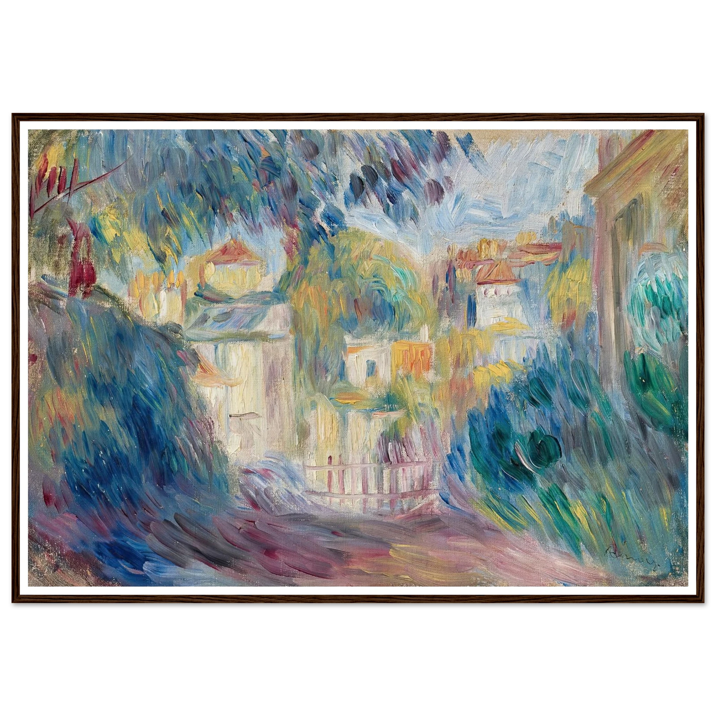 Jardin à Montmartre (1895-1900) Art Print | Pierre Auguste Renoir - Framed Poster - 30x40 cm / 12x16″ - Black frame