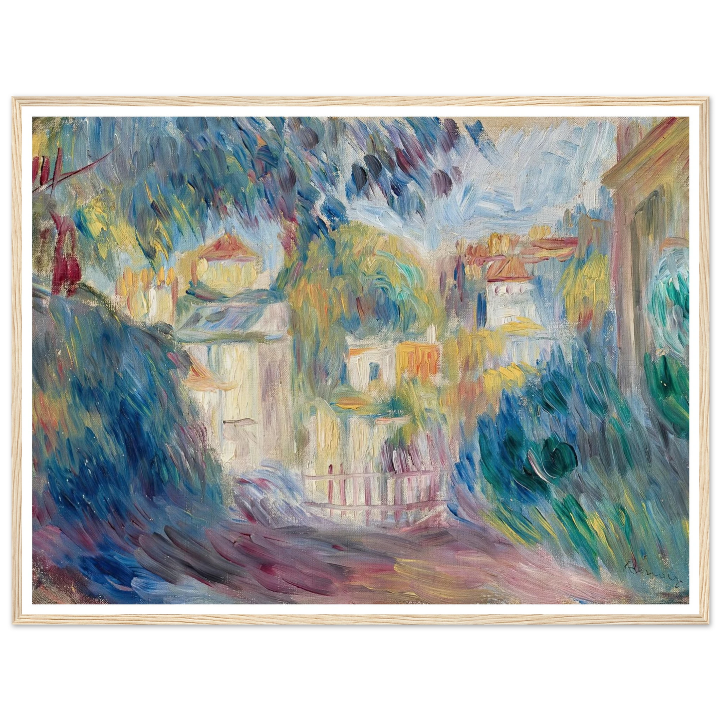 Jardin à Montmartre (1895-1900) Art Print | Pierre Auguste Renoir - Framed Poster - 30x40 cm / 12x16″ - Black frame