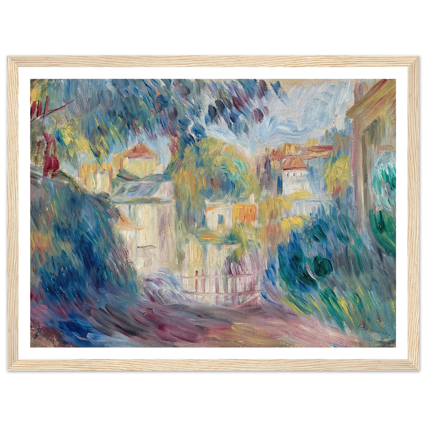 Jardin à Montmartre (1895-1900) Art Print | Pierre Auguste Renoir - Framed Poster - 30x40 cm / 12x16″ - Black frame