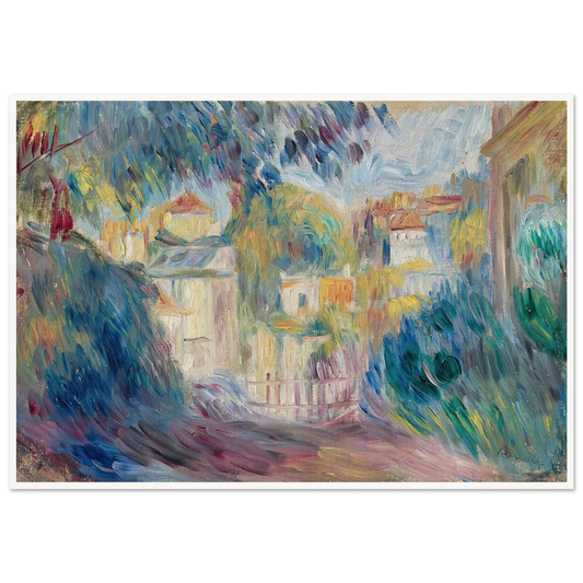 Jardin à Montmartre (1895-1900) Art Print | Pierre Auguste Renoir - Framed Poster - 30x40 cm / 12x16″ - Black frame