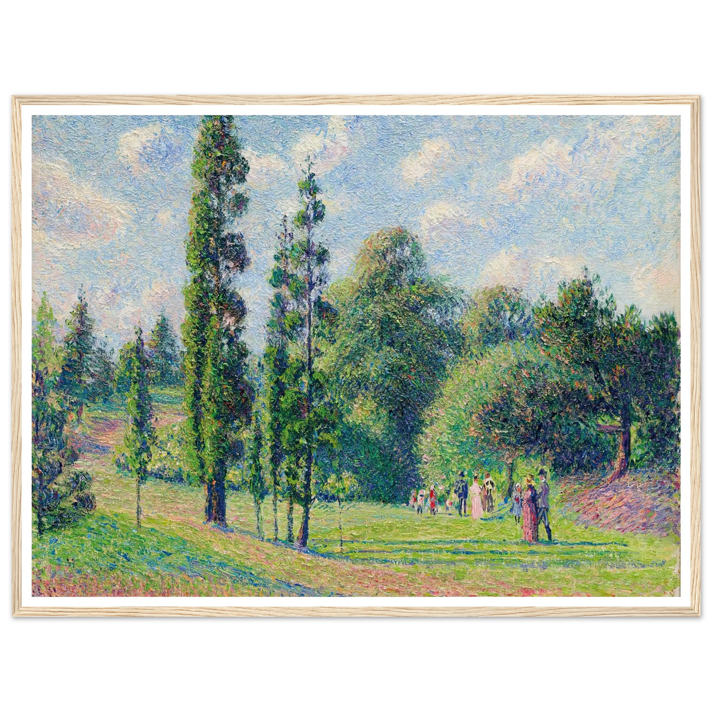 Jardin de Kew, Londres, près d’un étang (1892) Art Print | Camille Pissarro - Framed Poster - 30x40 cm / 12x16″ - Black frame