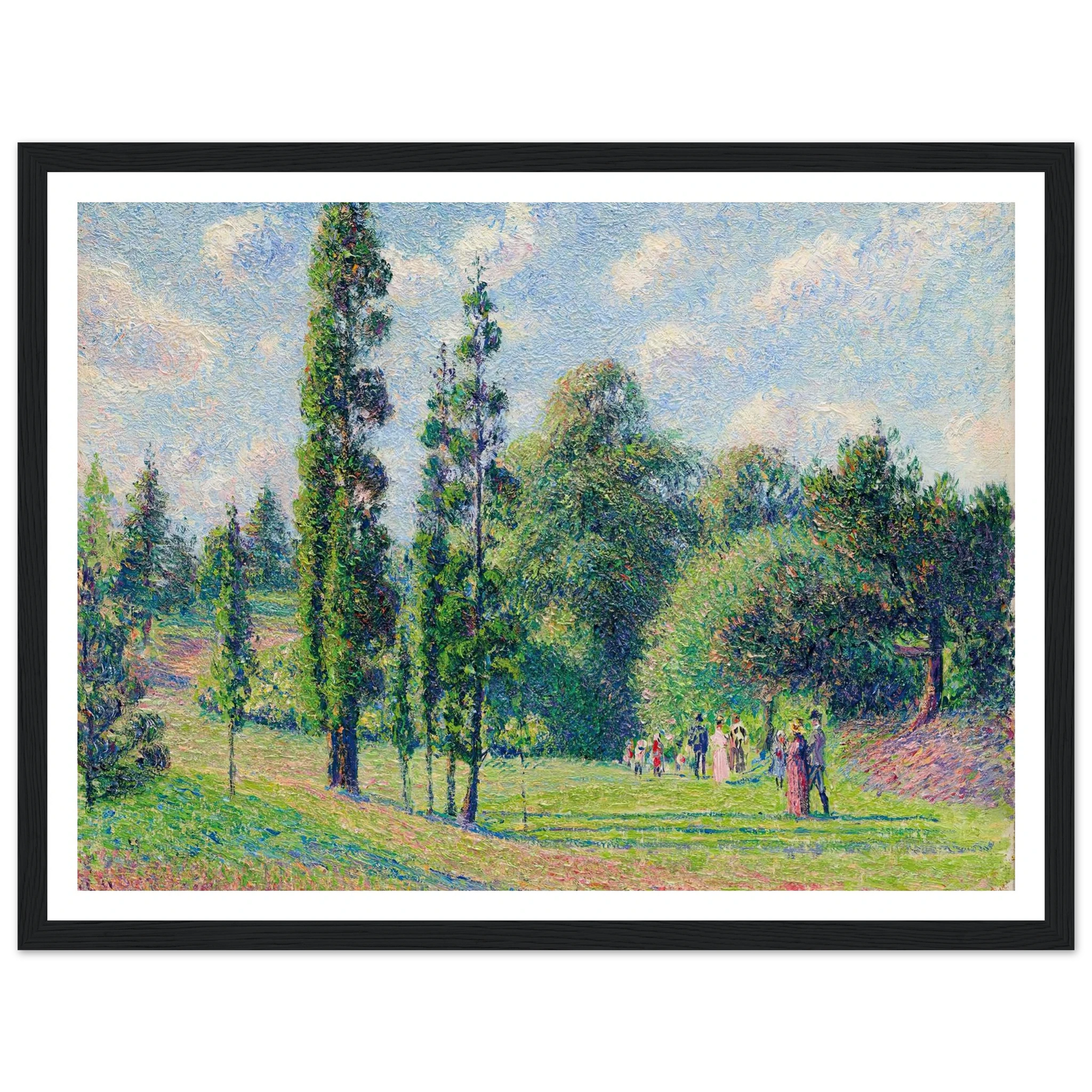 Jardin de Kew, Londres, près d’un étang (1892) Art Print | Camille Pissarro - Framed Poster - 30x40 cm / 12x16″ - Black frame