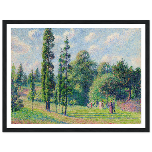 Jardin de Kew, Londres, près d’un étang (1892) Art Print | Camille Pissarro - Framed Poster - 30x40 cm / 12x16″ - Black frame