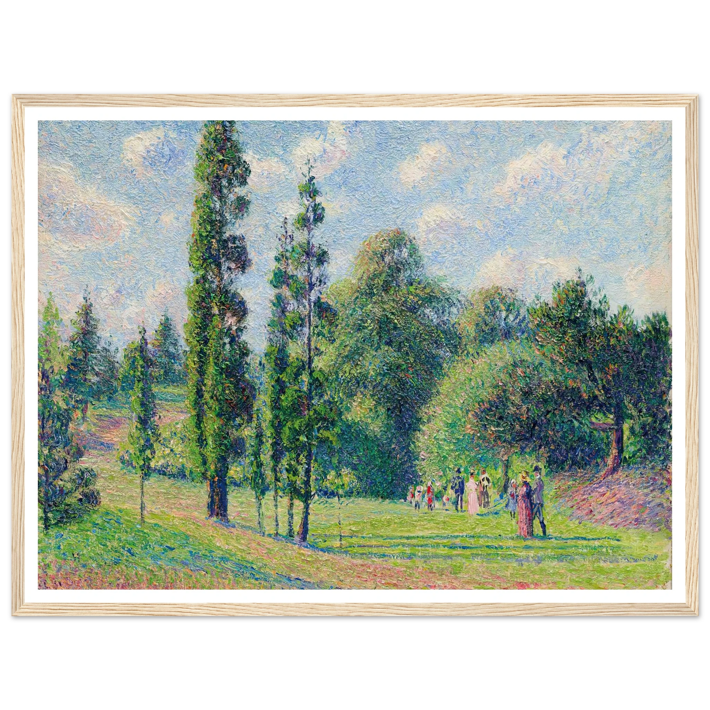 Jardin de Kew, Londres, près d’un étang (1892) Art Print | Camille Pissarro - Framed Poster - 30x40 cm / 12x16″ - Black frame