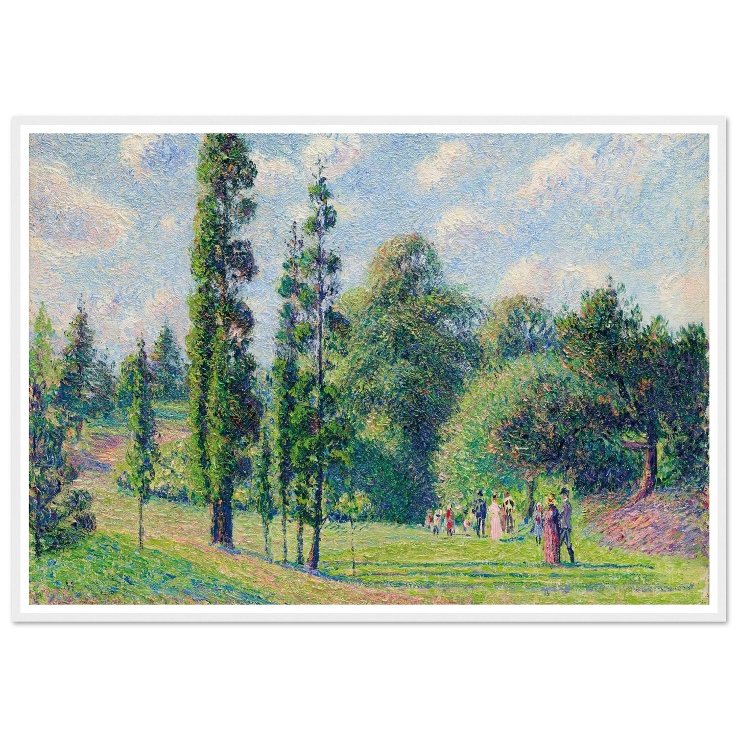Jardin de Kew, Londres, près d’un étang (1892) Art Print | Camille Pissarro - Framed Poster - 30x40 cm / 12x16″ - Black frame
