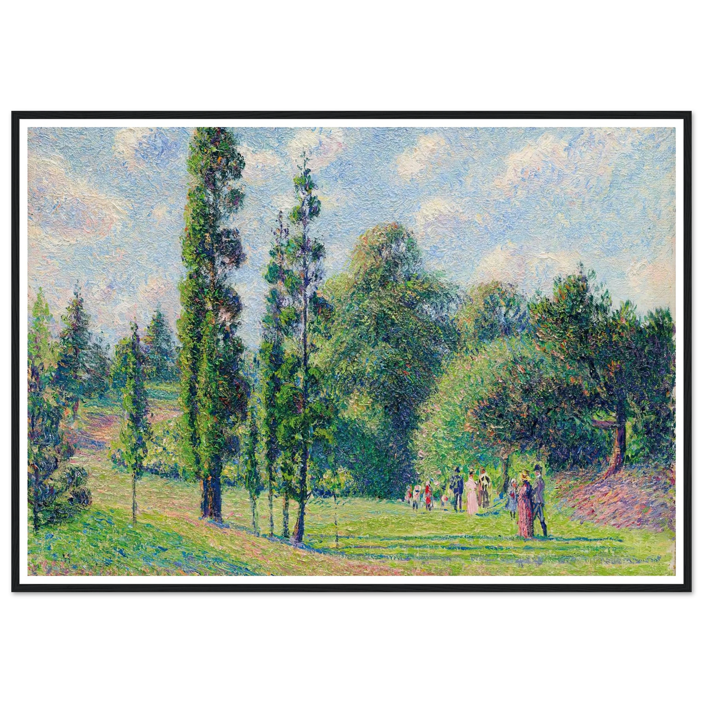 Jardin de Kew, Londres, près d’un étang (1892) Art Print | Camille Pissarro - Framed Poster - 30x40 cm / 12x16″ - Black frame