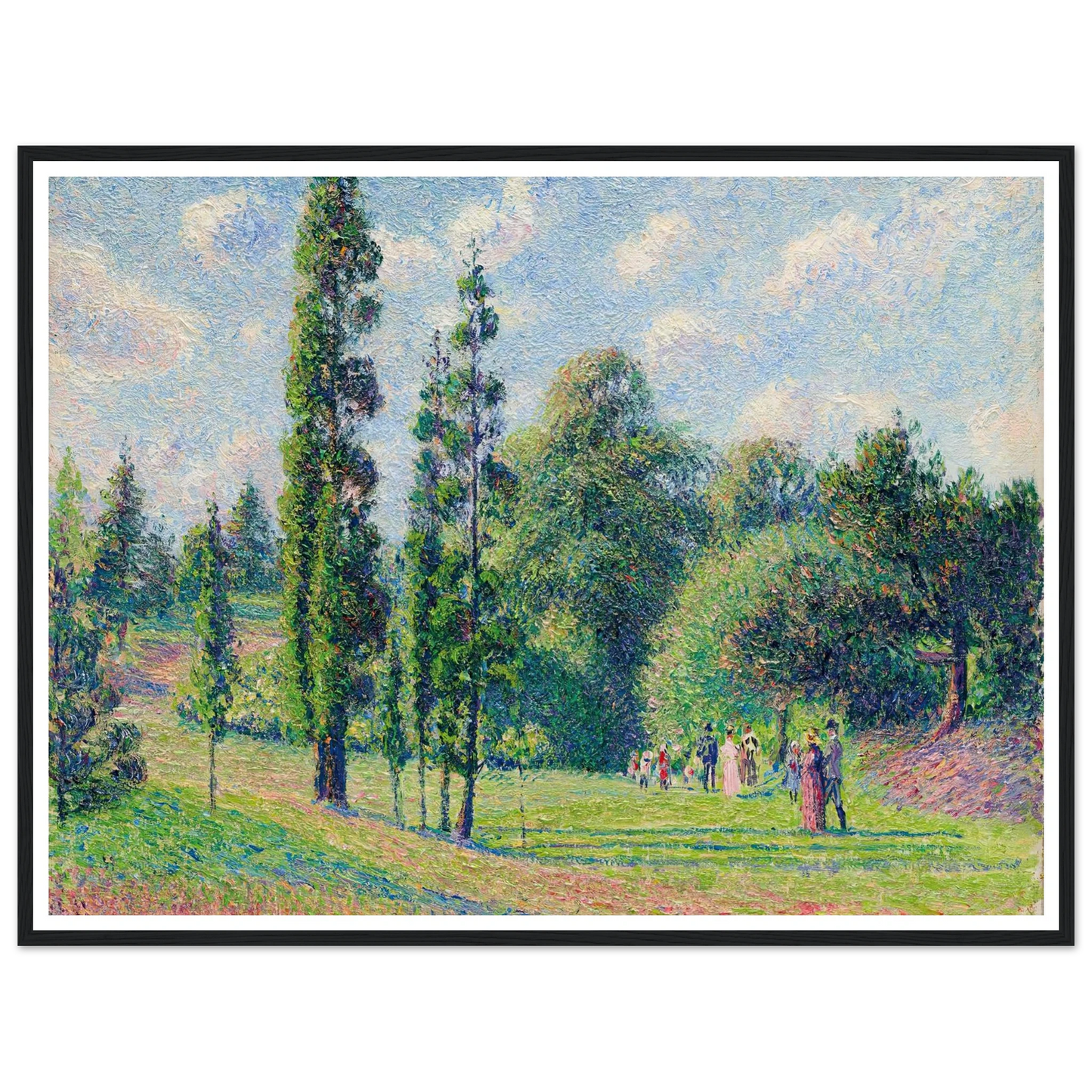Jardin de Kew, Londres, près d’un étang (1892) Art Print | Camille Pissarro - Framed Poster - 30x40 cm / 12x16″ - Black frame