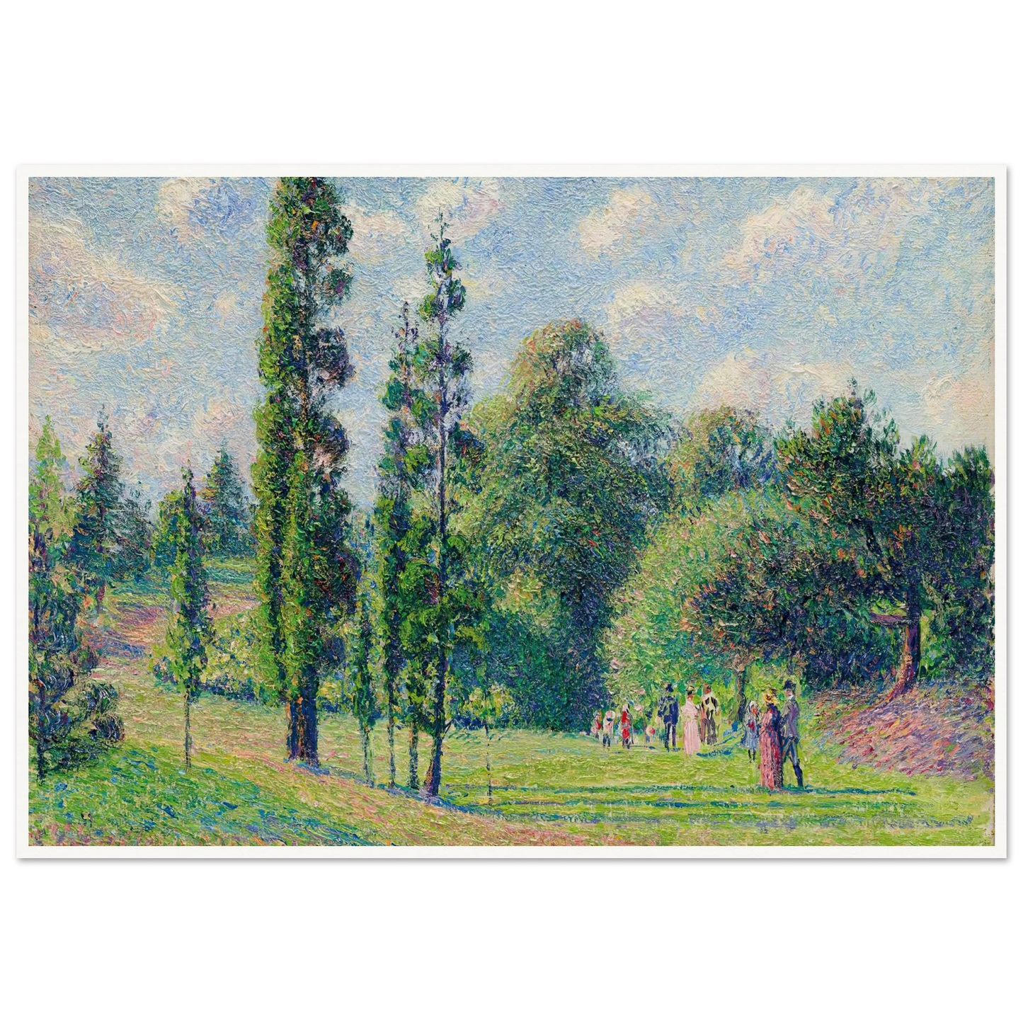 Jardin de Kew, Londres, près d’un étang (1892) Art Print | Camille Pissarro - Framed Poster - 30x40 cm / 12x16″ - Black frame