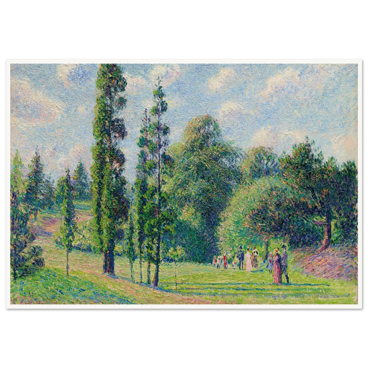 Jardin de Kew, Londres, près d’un étang (1892) Art Print | Camille Pissarro - Framed Poster - 30x40 cm / 12x16″ - Black frame