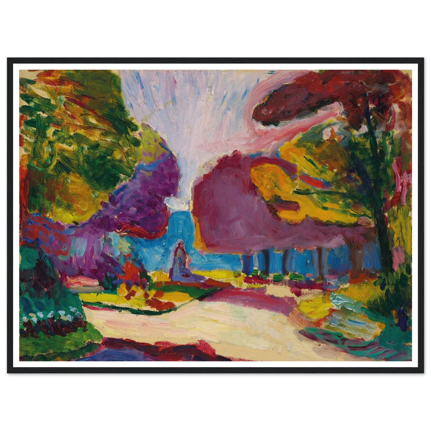 Jardin du Luxembourg, Paris (1902) Art Print | Henri Matisse - Framed Poster - 30x40 cm / 12x16″ - Black frame