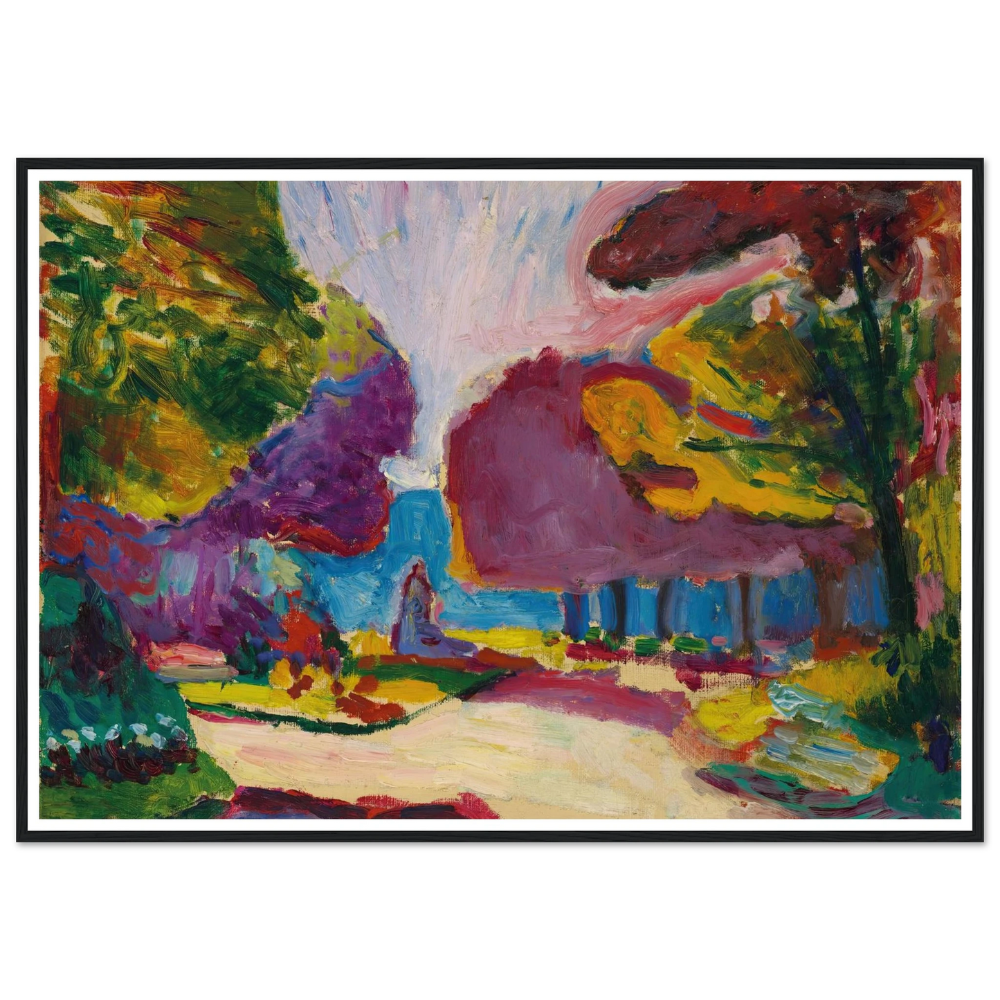 Jardin du Luxembourg, Paris (1902) Art Print | Henri Matisse - Framed Poster - 30x40 cm / 12x16″ - Black frame
