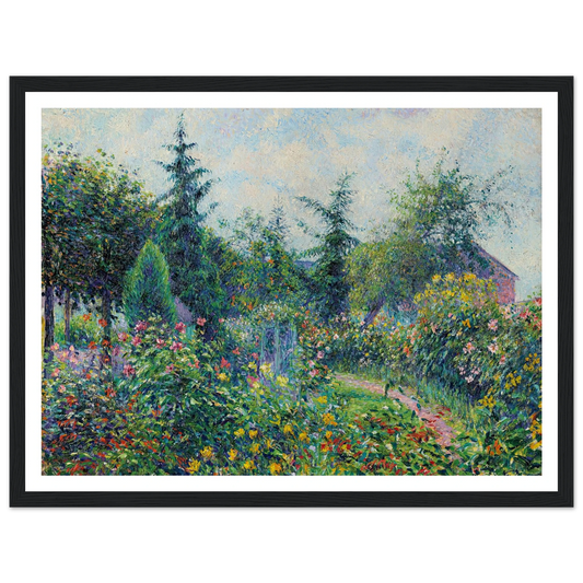 Jardin et poulailler chez Octave Mirbeau, Les Damps (1892) Art Print | Camille Pissarro - Framed Poster - 30x40 cm / 12x16″ - Black frame