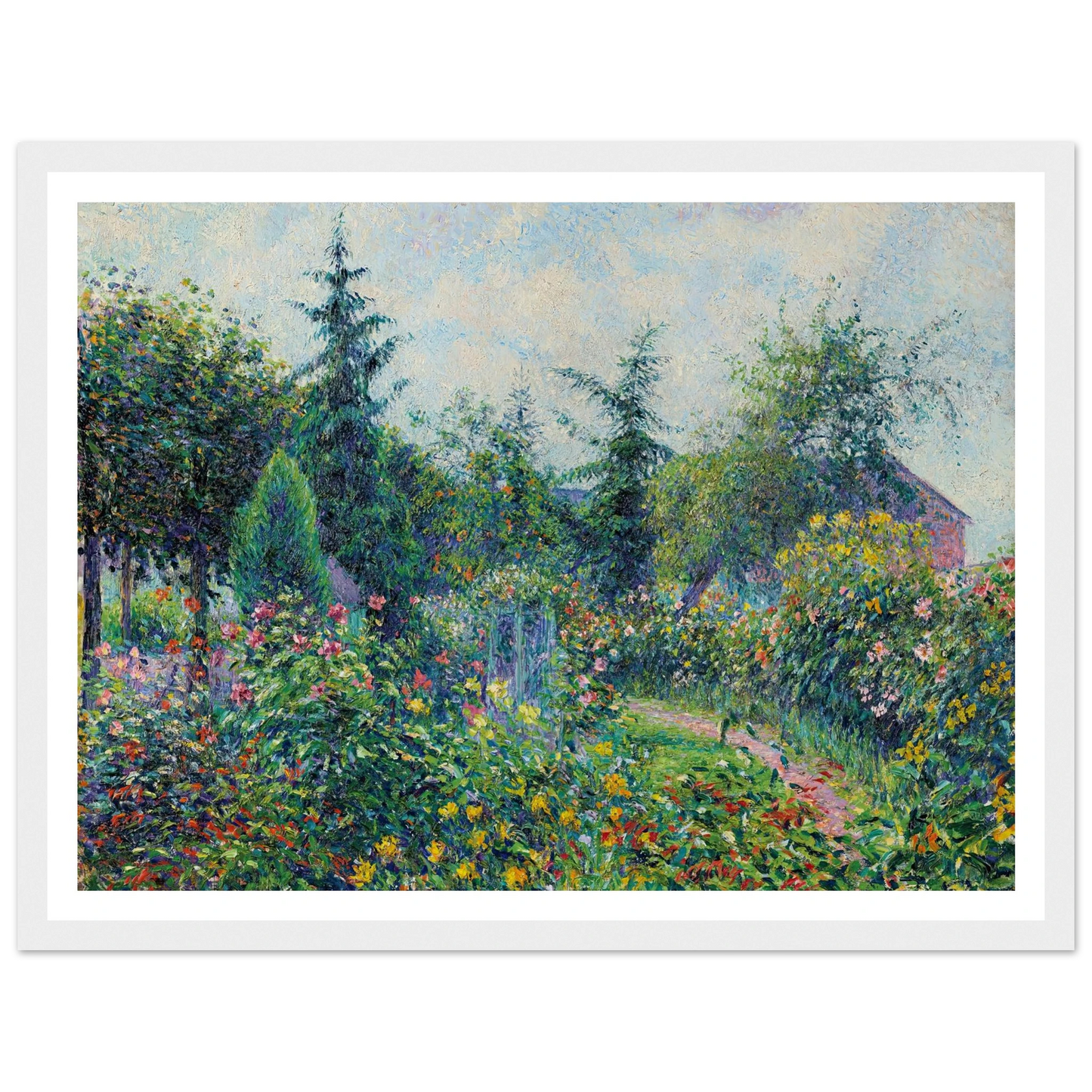 Jardin et poulailler chez Octave Mirbeau, Les Damps (1892) Art Print | Camille Pissarro - Framed Poster - 30x40 cm / 12x16″ - Black frame