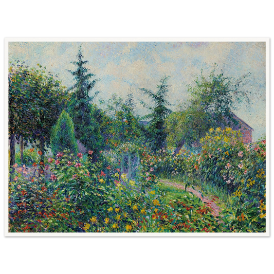 Jardin et poulailler chez Octave Mirbeau, Les Damps (1892) Art Print | Camille Pissarro - Framed Poster - 30x40 cm / 12x16″ - Black frame