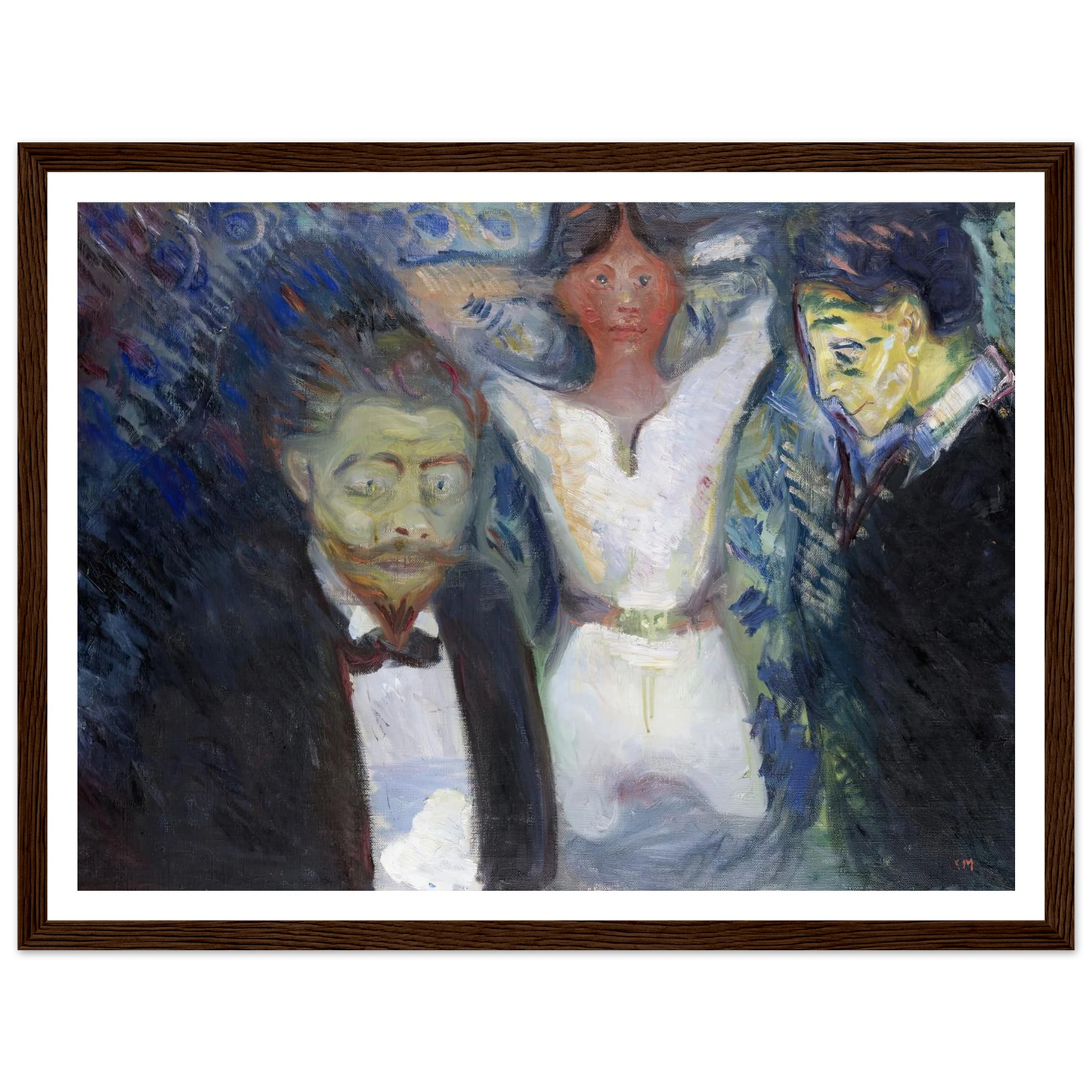 Jealousy (1913) Art Print | Edvard Munch - Framed Poster - 30x40 cm / 12x16″ - Black frame