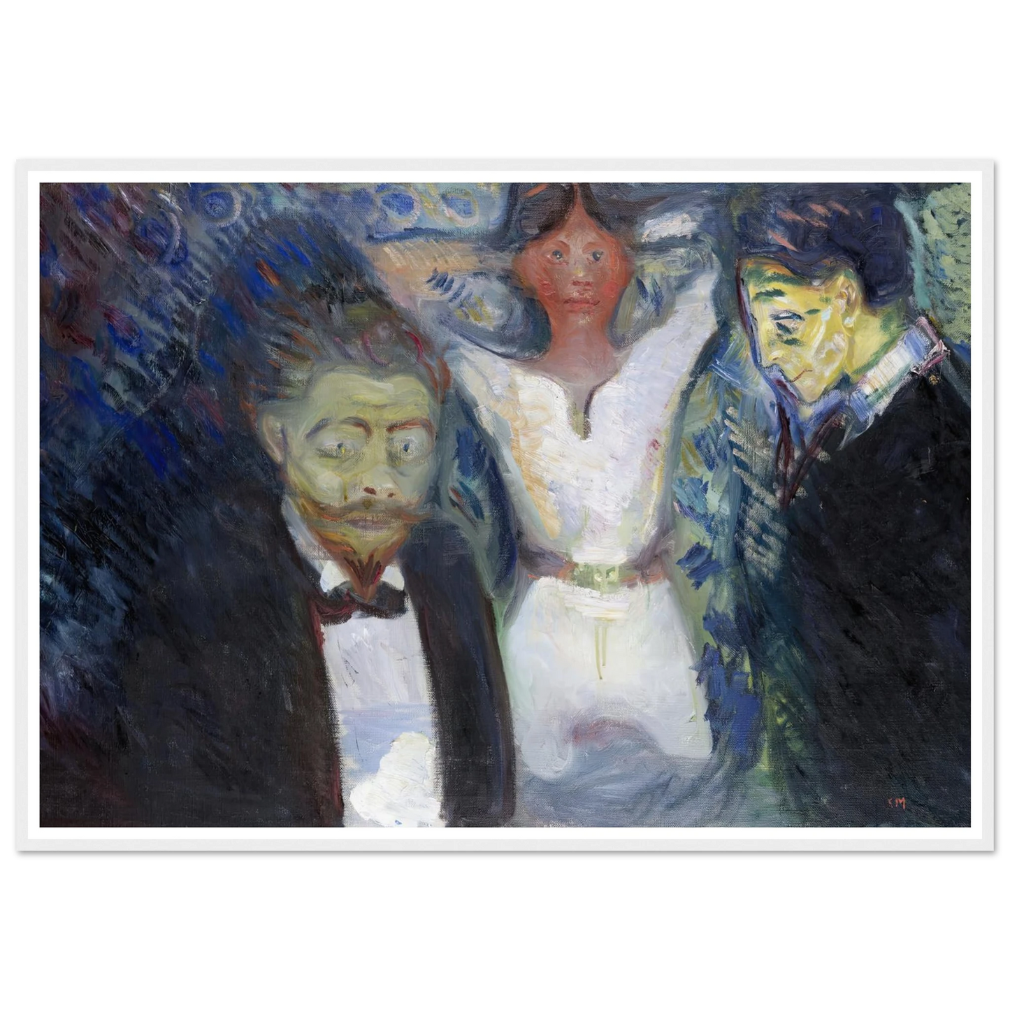 Jealousy (1913) Art Print | Edvard Munch - Framed Poster - 30x40 cm / 12x16″ - Black frame