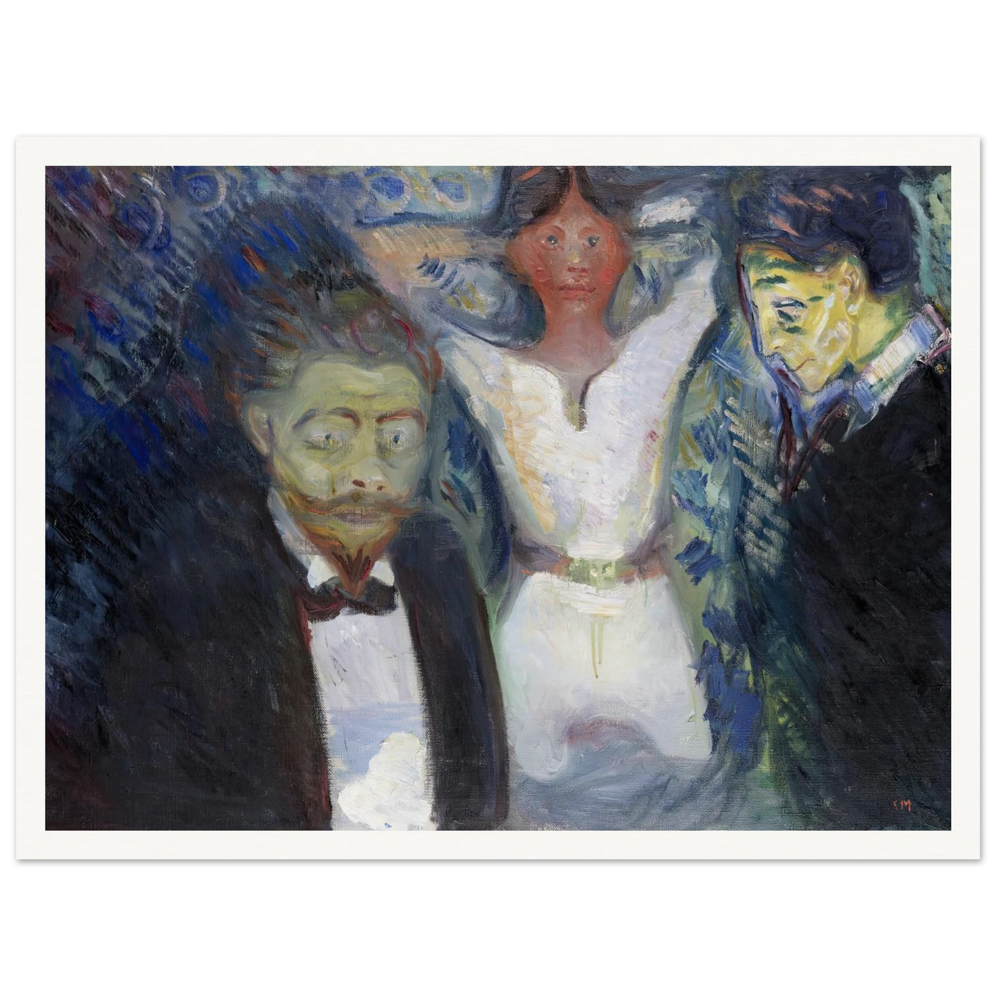 Jealousy (1913) Art Print | Edvard Munch - Framed Poster - 30x40 cm / 12x16″ - Black frame