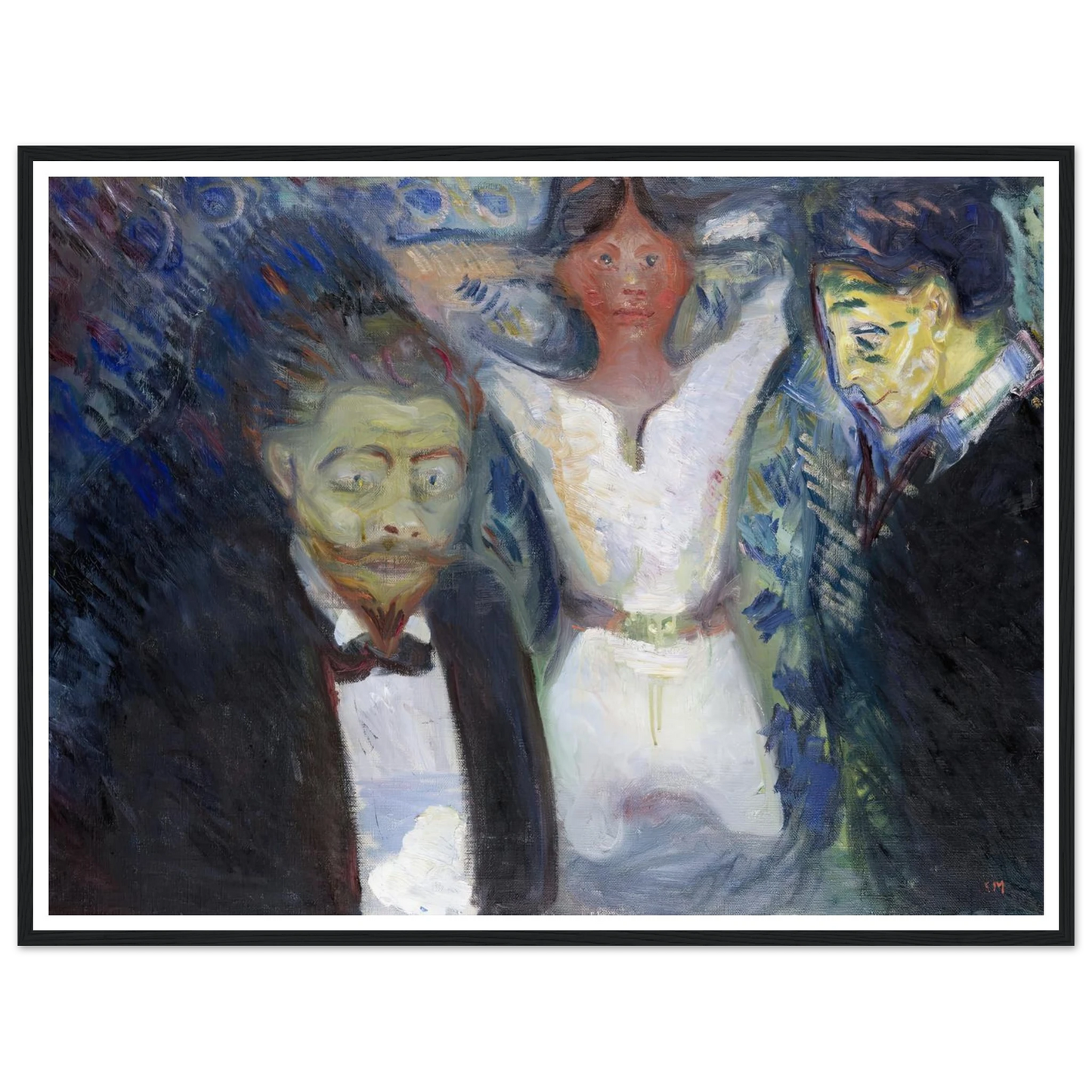 Jealousy (1913) Art Print | Edvard Munch - Framed Poster - 30x40 cm / 12x16″ - Black frame