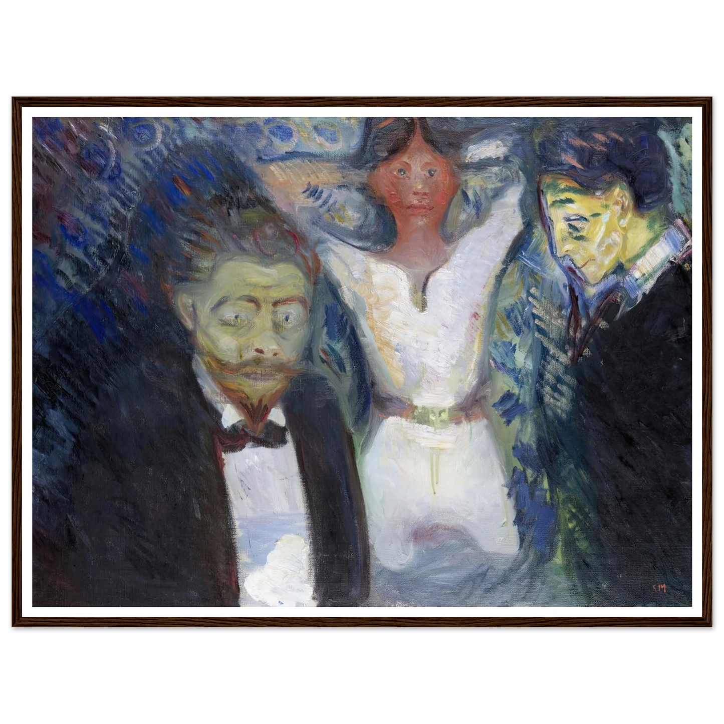 Jealousy (1913) Art Print | Edvard Munch - Framed Poster - 30x40 cm / 12x16″ - Black frame