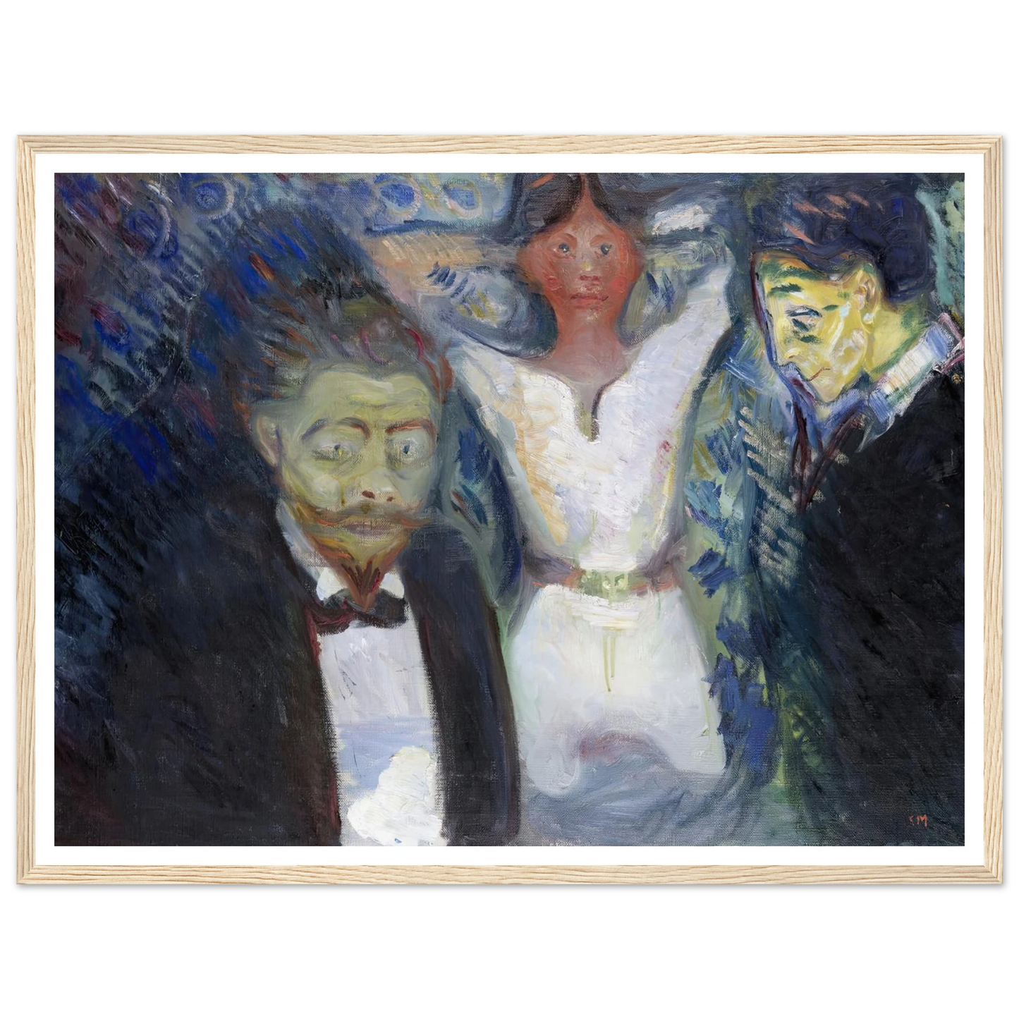 Jealousy (1913) Art Print | Edvard Munch - Framed Poster - 30x40 cm / 12x16″ - Black frame