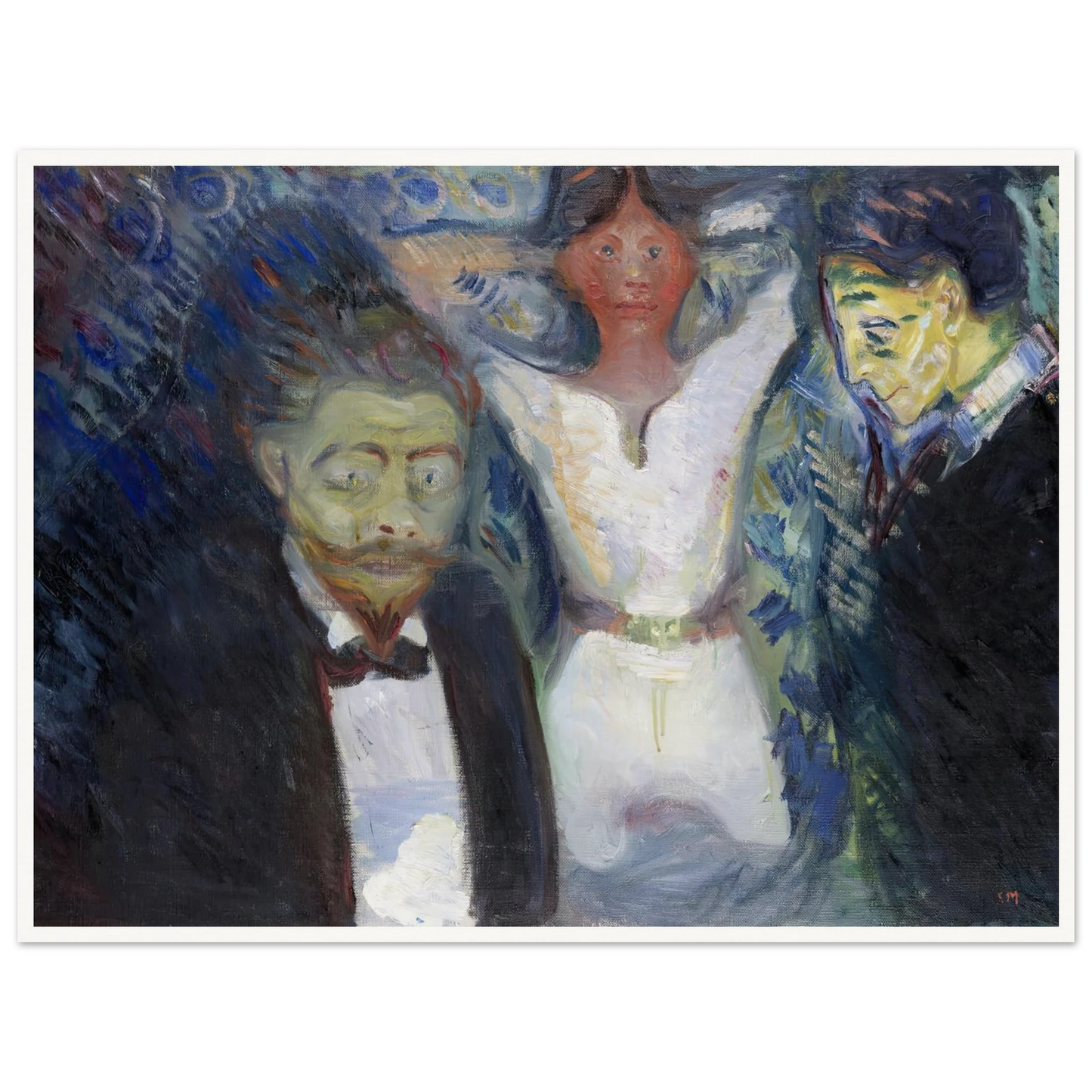 Jealousy (1913) Art Print | Edvard Munch - Framed Poster - 30x40 cm / 12x16″ - Black frame