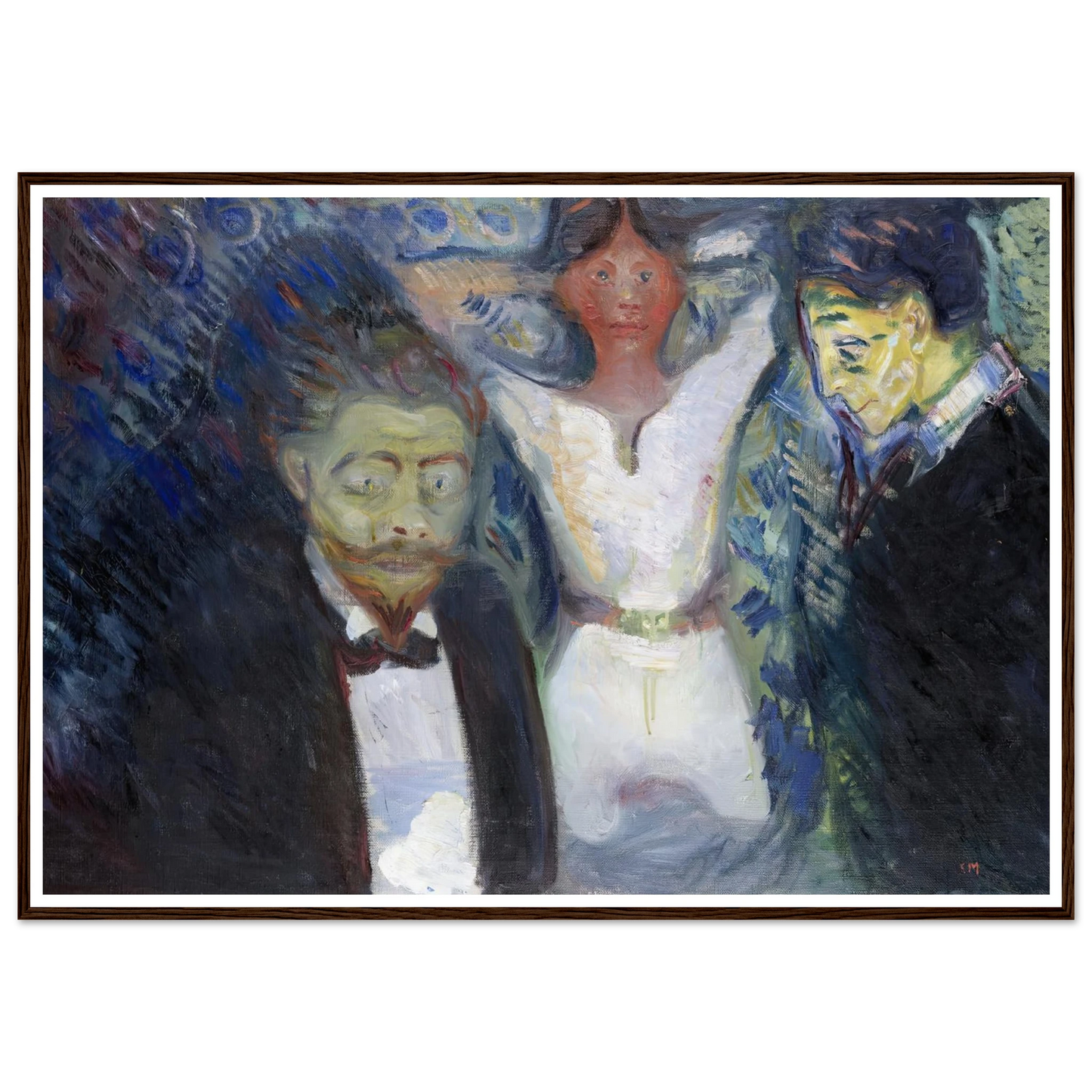 Jealousy (1913) Art Print | Edvard Munch - Framed Poster - 30x40 cm / 12x16″ - Black frame