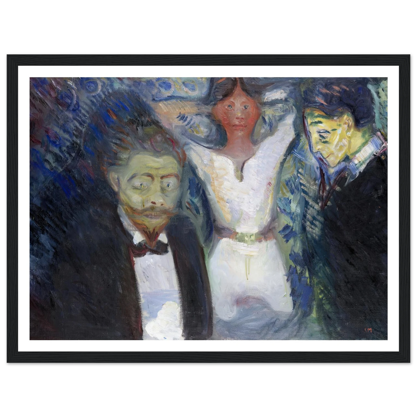 Jealousy (1913) Art Print | Edvard Munch - Framed Poster - 30x40 cm / 12x16″ - Black frame