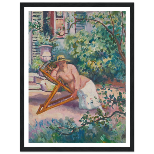 Jeanne Dans Le Jardin De Neuilly (1919) Art Print | Henri Manguin - Framed Poster - 30x40 cm / 12x16″ - Black frame