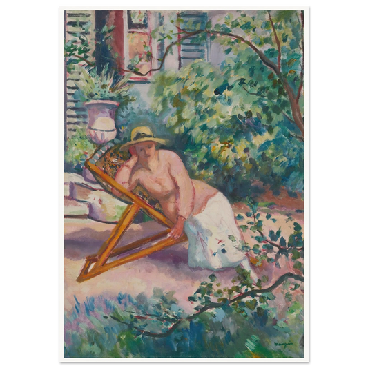 Jeanne Dans Le Jardin De Neuilly (1919) Art Print | Henri Manguin - Framed Poster - 30x40 cm / 12x16″ - Black frame