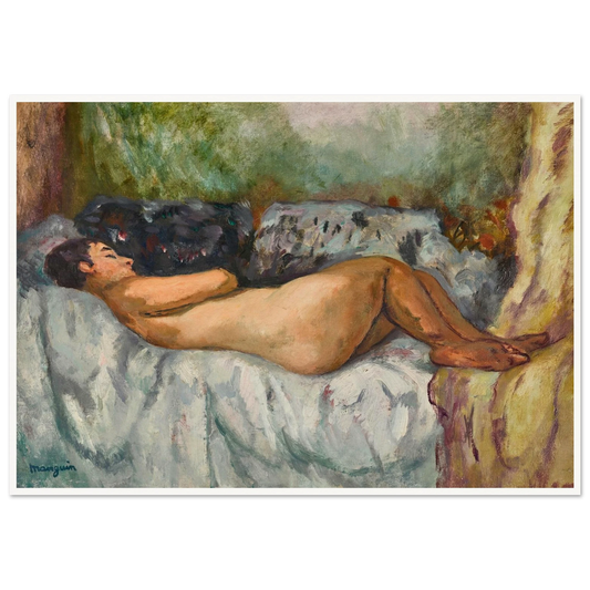 Jeanne; Nu allongé (1931) Art Print | Henri Manguin - Framed Poster - 30x40 cm / 12x16″ - Black frame