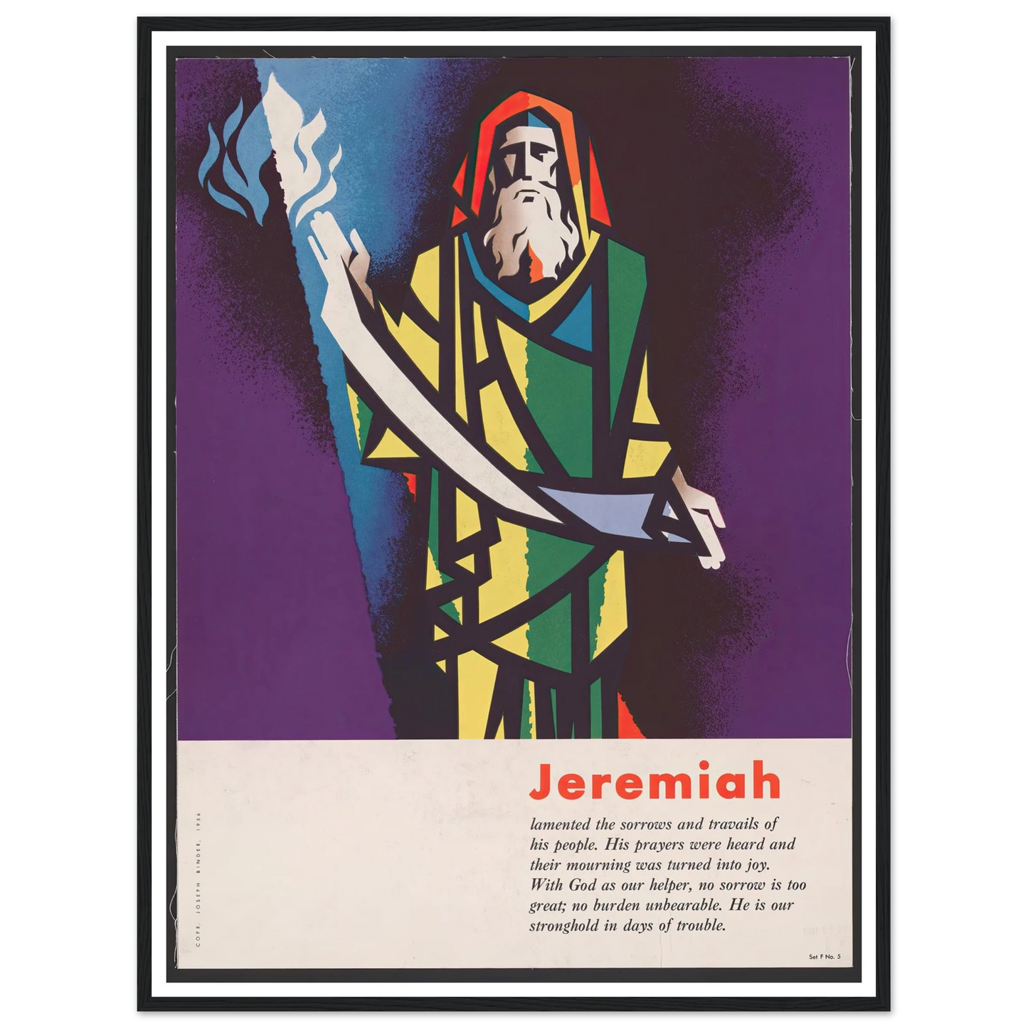 Jeremiah (1956) Art Print | Joseph Binder - Framed Poster - 30x40 cm / 12x16″ - Black frame
