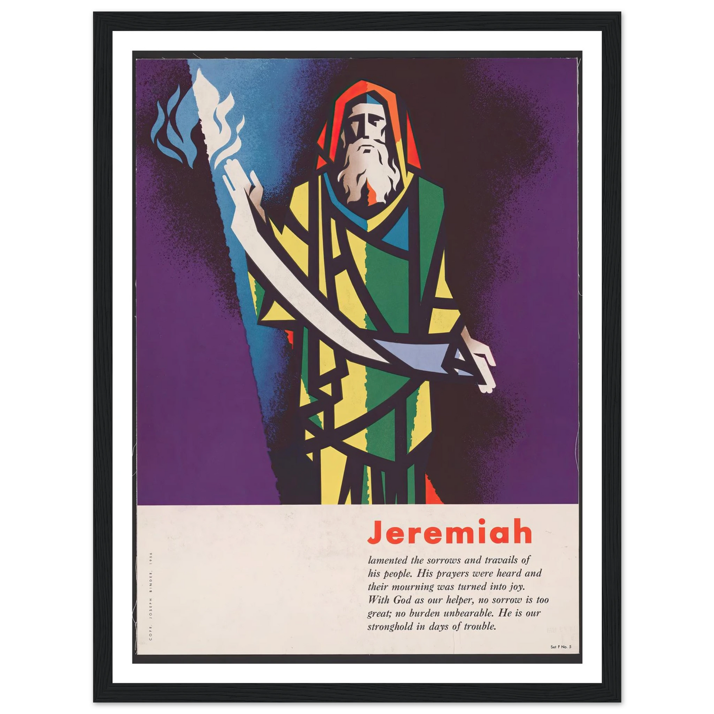 Jeremiah (1956) Art Print | Joseph Binder - Framed Poster - 30x40 cm / 12x16″ - Black frame