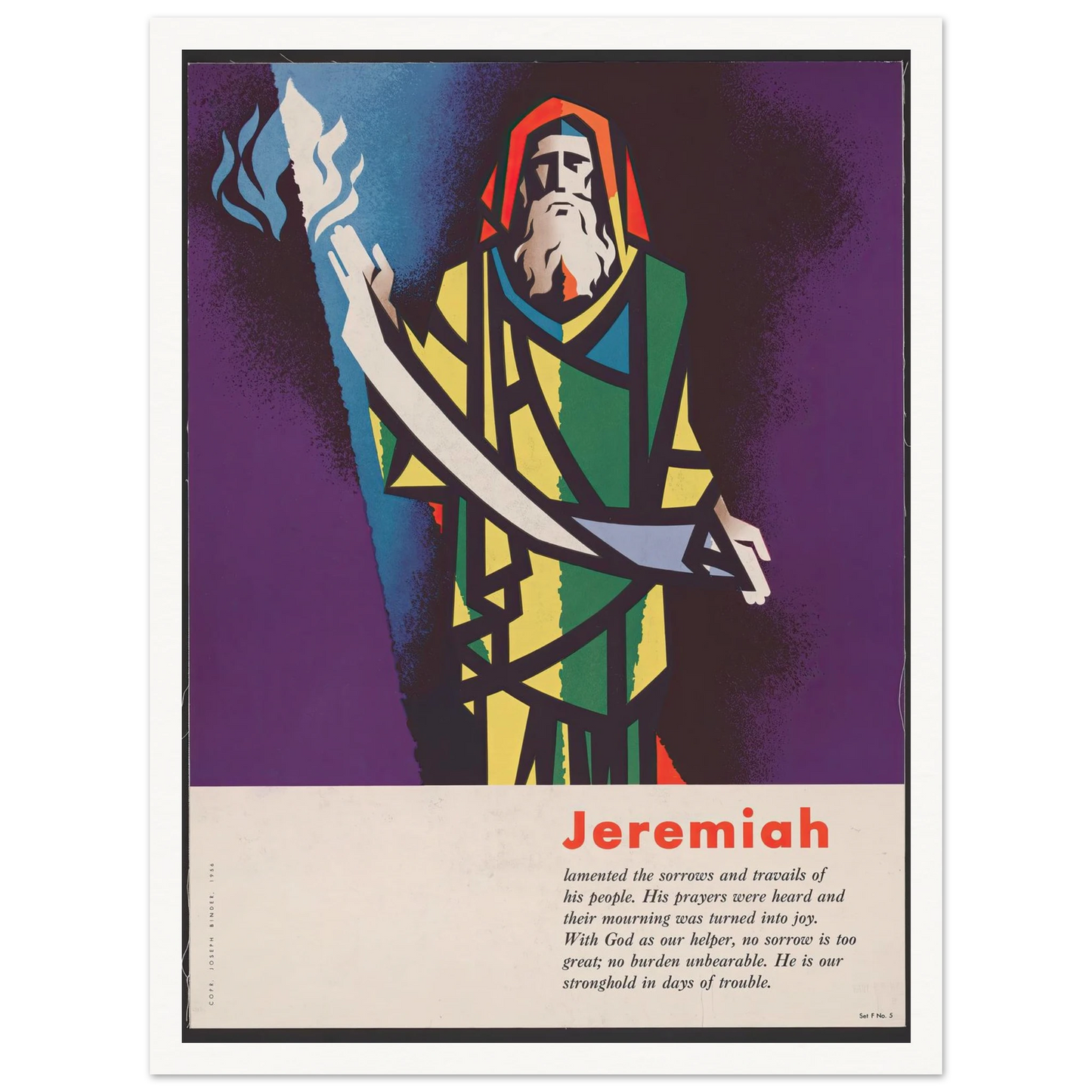 Jeremiah (1956) Art Print | Joseph Binder - Framed Poster - 30x40 cm / 12x16″ - Black frame