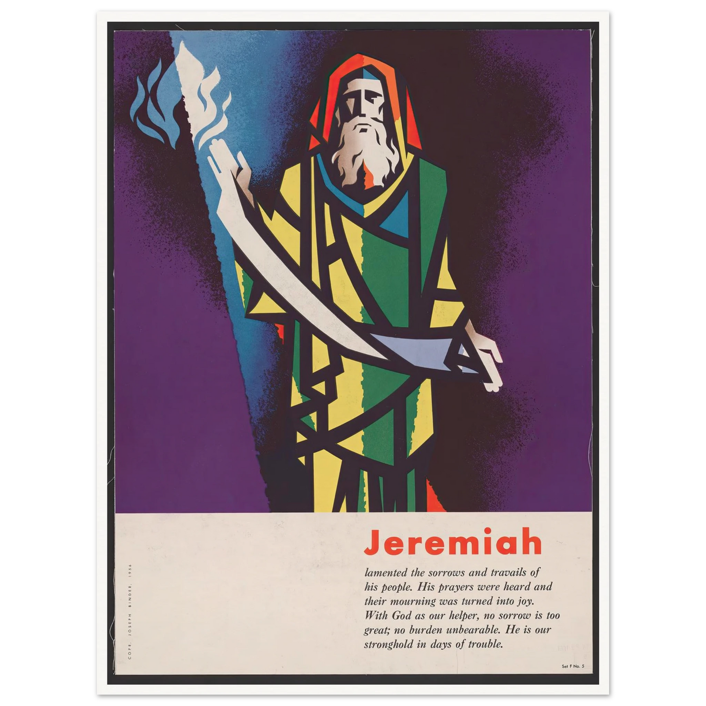 Jeremiah (1956) Art Print | Joseph Binder - Framed Poster - 30x40 cm / 12x16″ - Black frame
