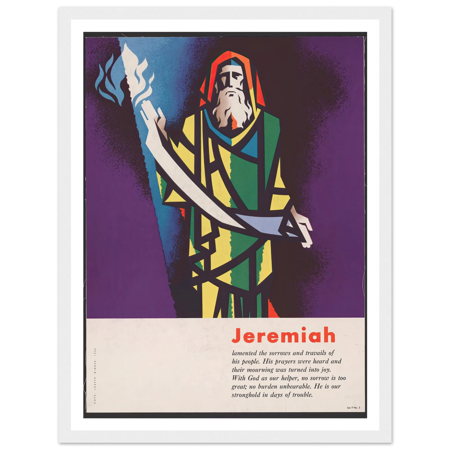 Jeremiah (1956) Art Print | Joseph Binder - Framed Poster - 30x40 cm / 12x16″ - Black frame