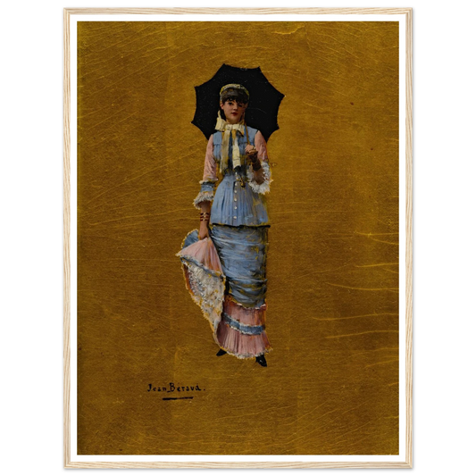 Jeune femme a l’ombrelle Art Print | Jean Beraud - Framed Poster - 30x40 cm / 12x16″ - Black frame