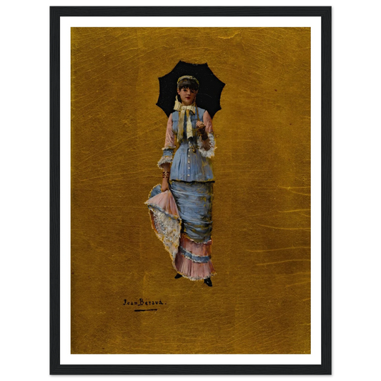 Jeune femme a l’ombrelle Art Print | Jean Beraud - Framed Poster - 30x40 cm / 12x16″ - Black frame