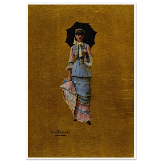 Jeune femme a l’ombrelle Art Print | Jean Beraud - Framed Poster - 30x40 cm / 12x16″ - Black frame