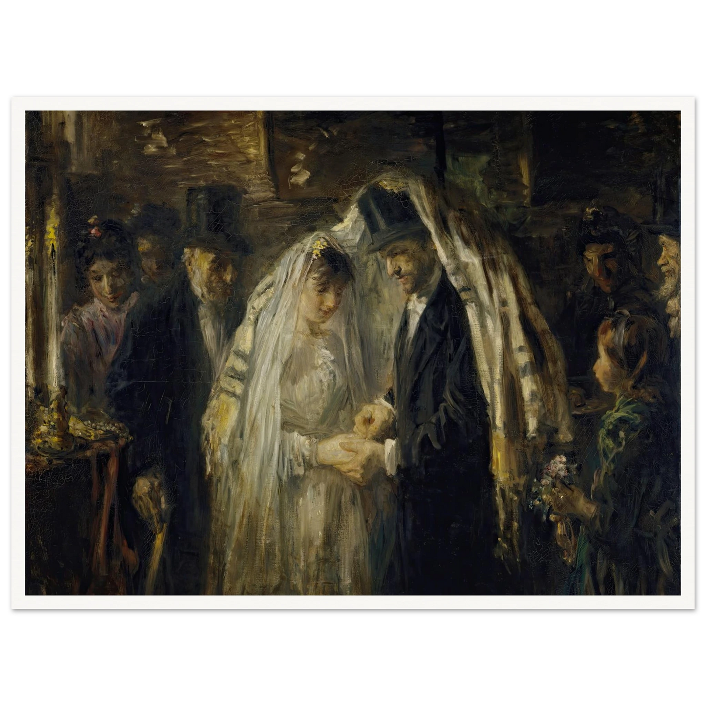Jewish Wedding (1903) Art Print | Jozef Israels - Framed Poster - 30x40 cm / 12x16″ - Black frame