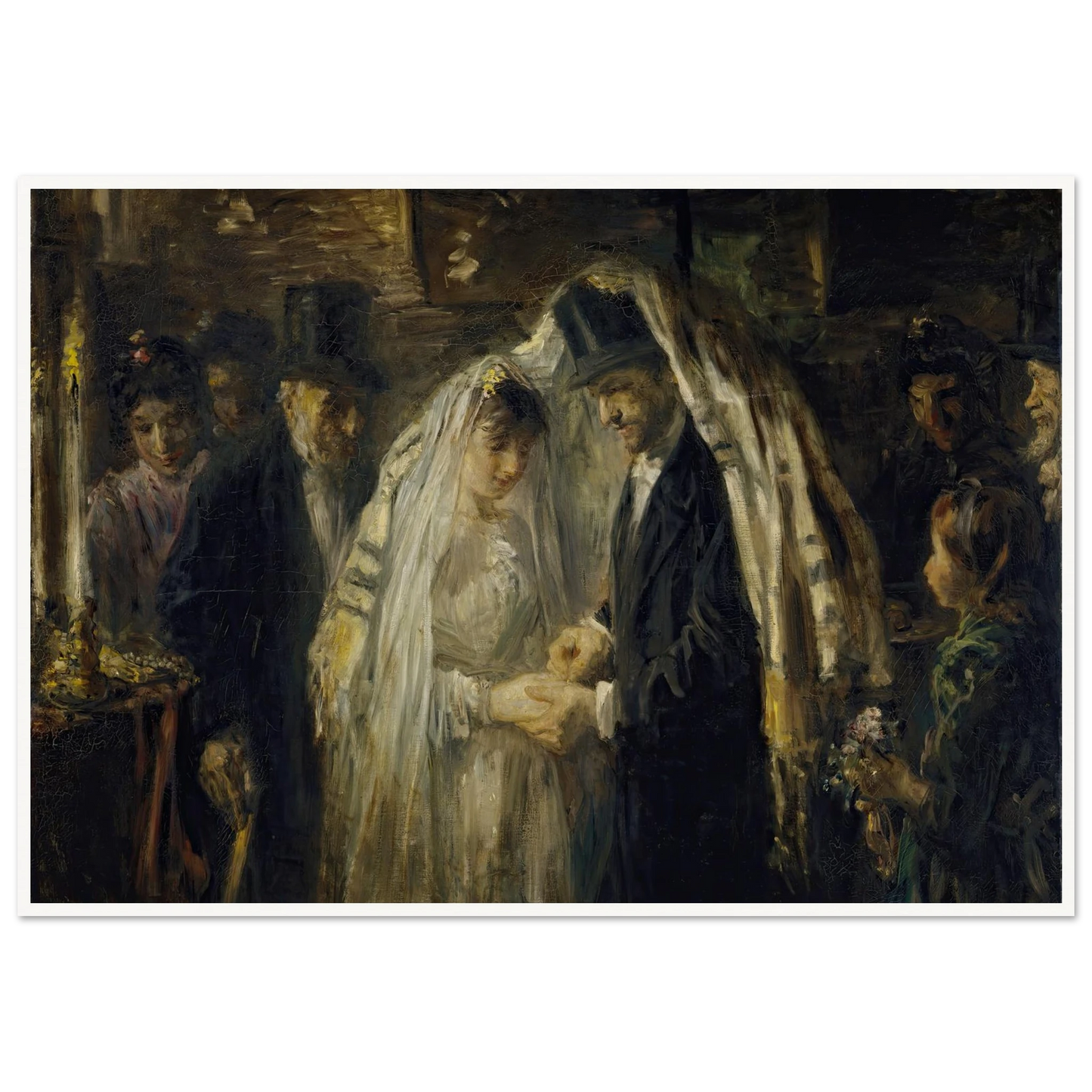 Jewish Wedding (1903) Art Print | Jozef Israels - Framed Poster - 30x40 cm / 12x16″ - Black frame