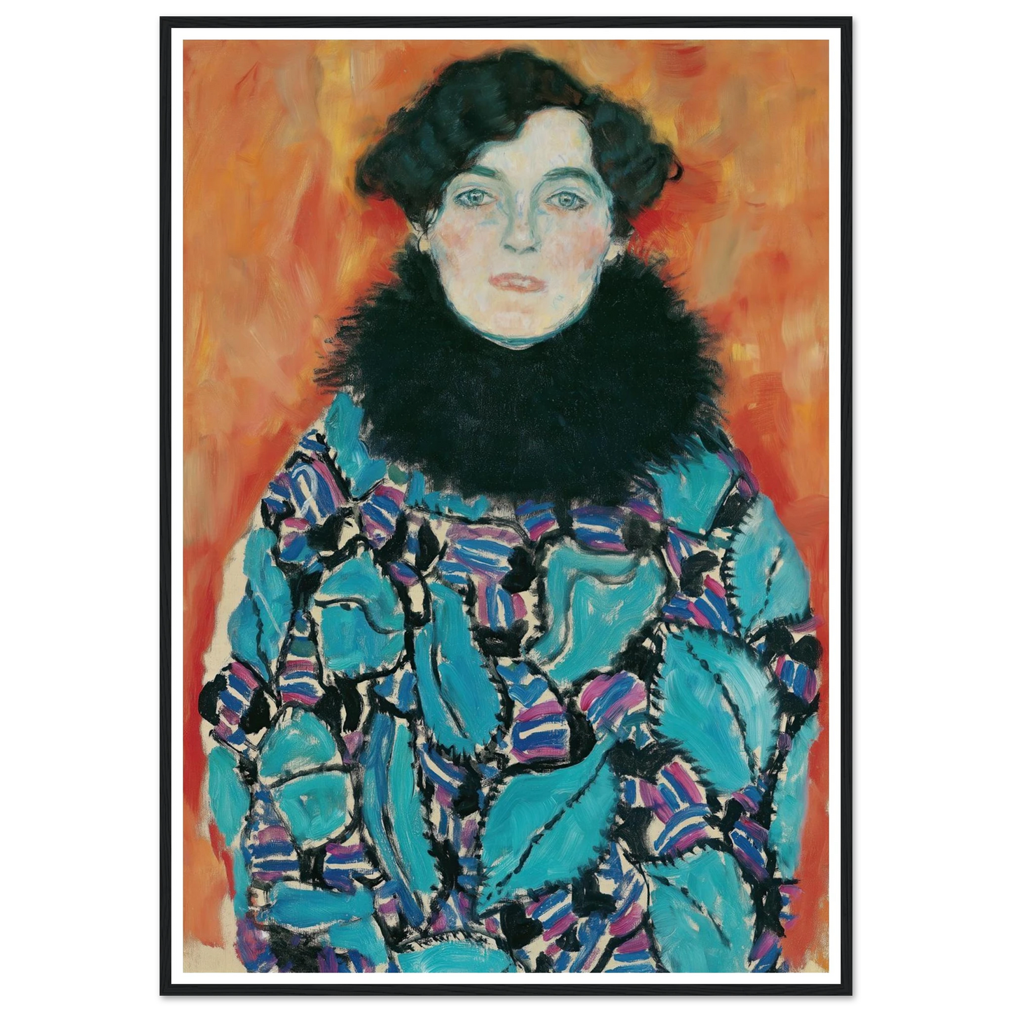 Johanna Staude (1917) Art Print | Gustav Klimt - Framed Poster - 30x40 cm / 12x16″ - Black frame