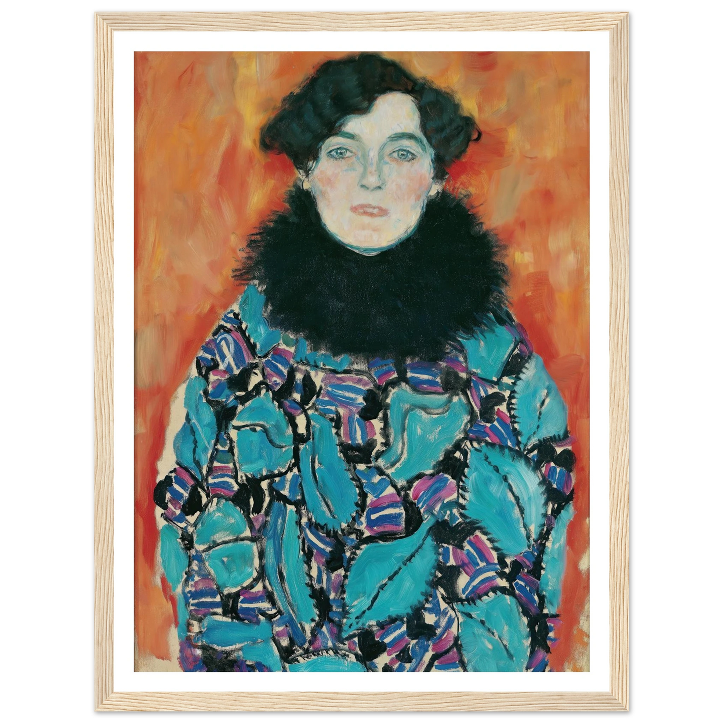 Johanna Staude (1917) Art Print | Gustav Klimt - Framed Poster - 30x40 cm / 12x16″ - Black frame
