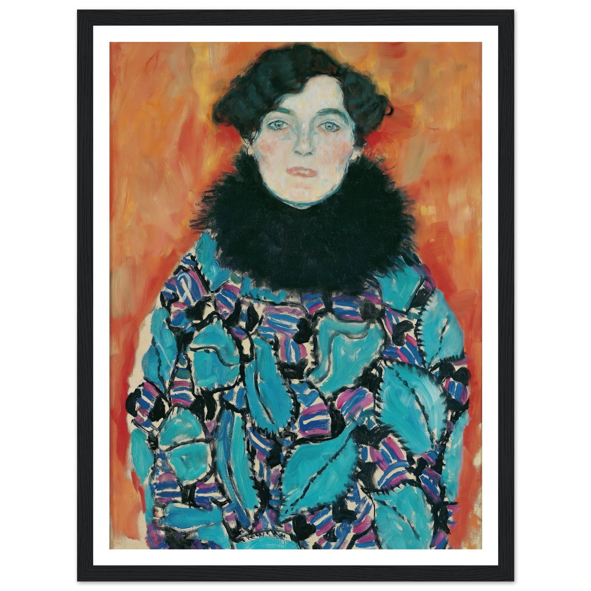 Johanna Staude (1917) Art Print | Gustav Klimt - Framed Poster - 30x40 cm / 12x16″ - Black frame