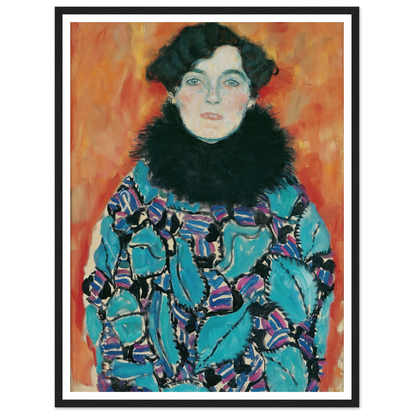 Johanna Staude (1917) Art Print | Gustav Klimt - Framed Poster - 30x40 cm / 12x16″ - Black frame