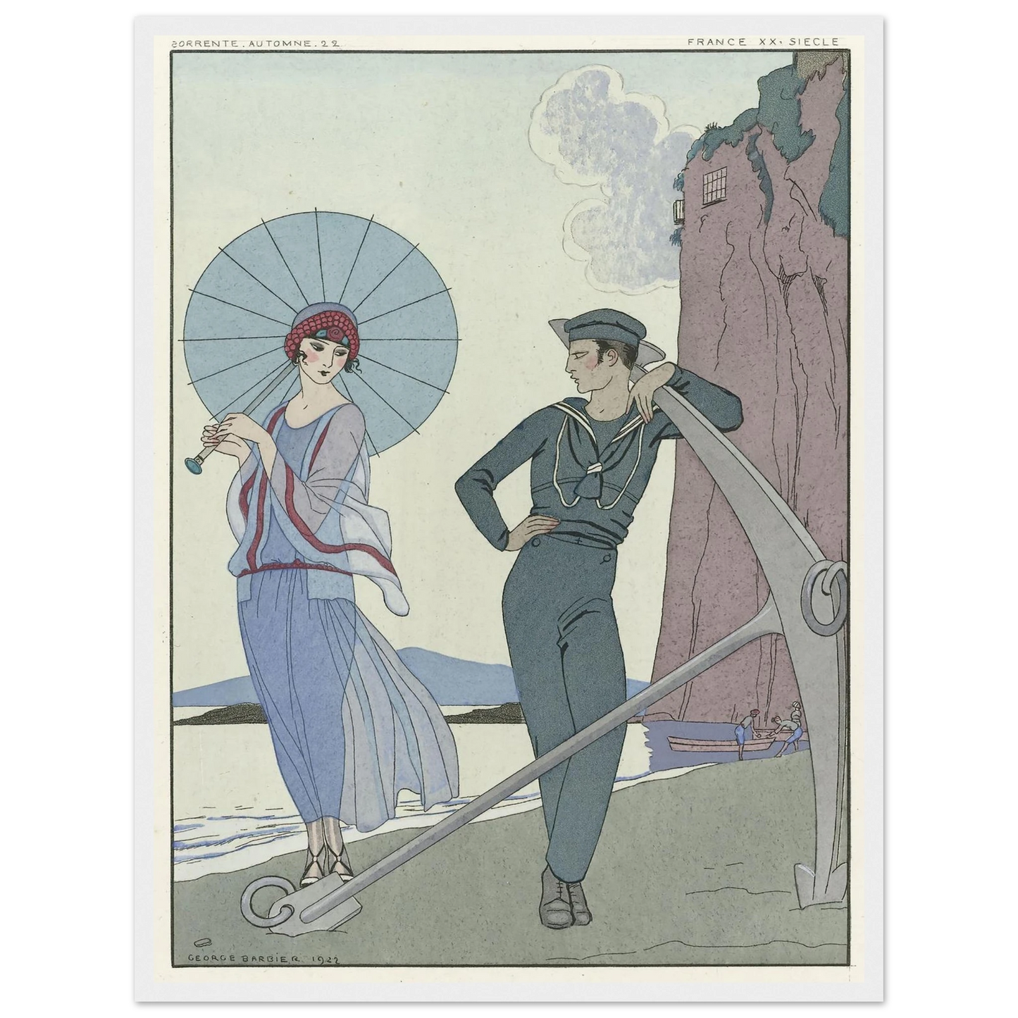 Joie de vivre; Falbalas et Fanfreluches (1923) Art Print | George Barbier - Framed Poster - 30x40 cm / 12x16″ - Black frame